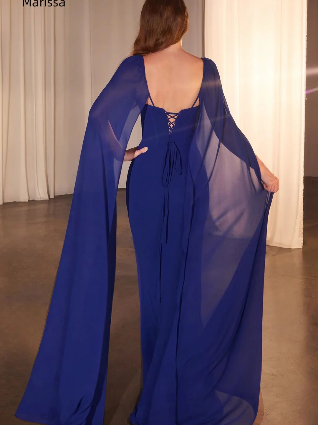 فساتين سهرة فاخرة من ماريسا شال 2025 فساتين نسائية أنيقة مصنوعة حسب الطلب لحفلات الزفاف فستان شيفون حورية البحر للحفلات الراقصة