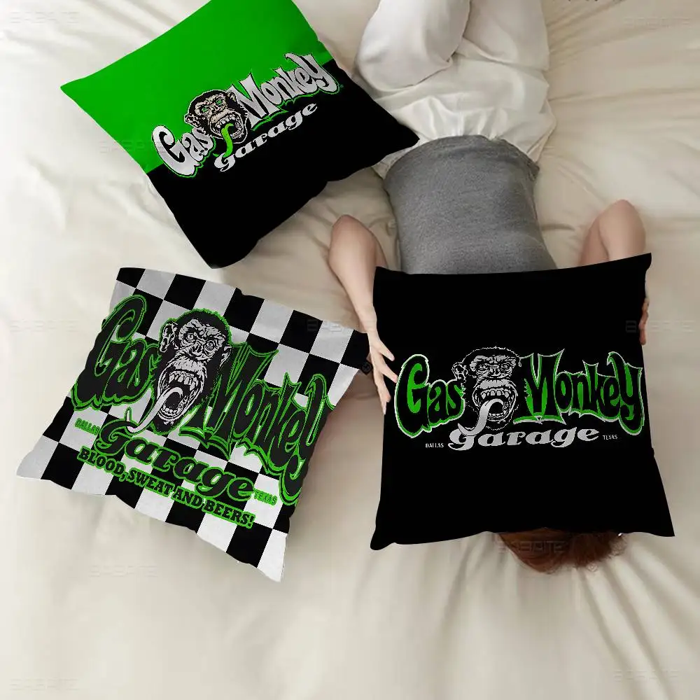 Funda de almohada personalizada con logotipo de Gas Monkey Garage, decoración para dormitorio infantil, funda de almohada para fiesta, regalo de cumpleaños para niños