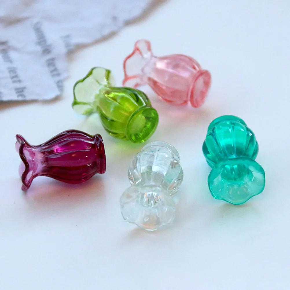 

10 Pcs Mini Vase Set Mommy Pot Accessories Small Decorative Jugs Resin Flower Work