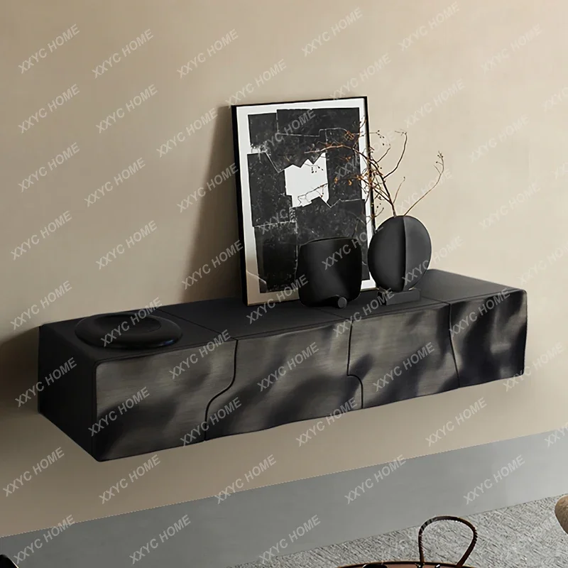 

YYLight luxury high-end suspended TV living room home all solid wood storage retro side cabinet