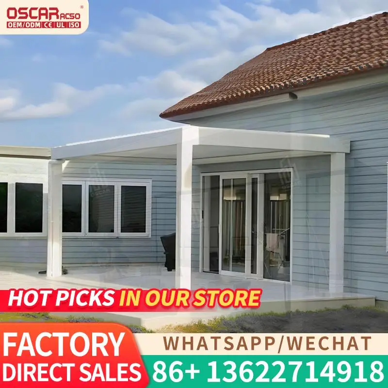 Gran oferta de sombrilla para exteriores, toldo de aluminio asequible resistente a la lluvia para jardín, patio trasero, pérgola junto a la piscina