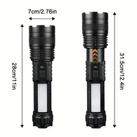 LED Flashlight Rechargeable Long-Beam Portable Outdoor Emergency Lighting With Long Battery Life, Suitable For Camping And Hiki 7