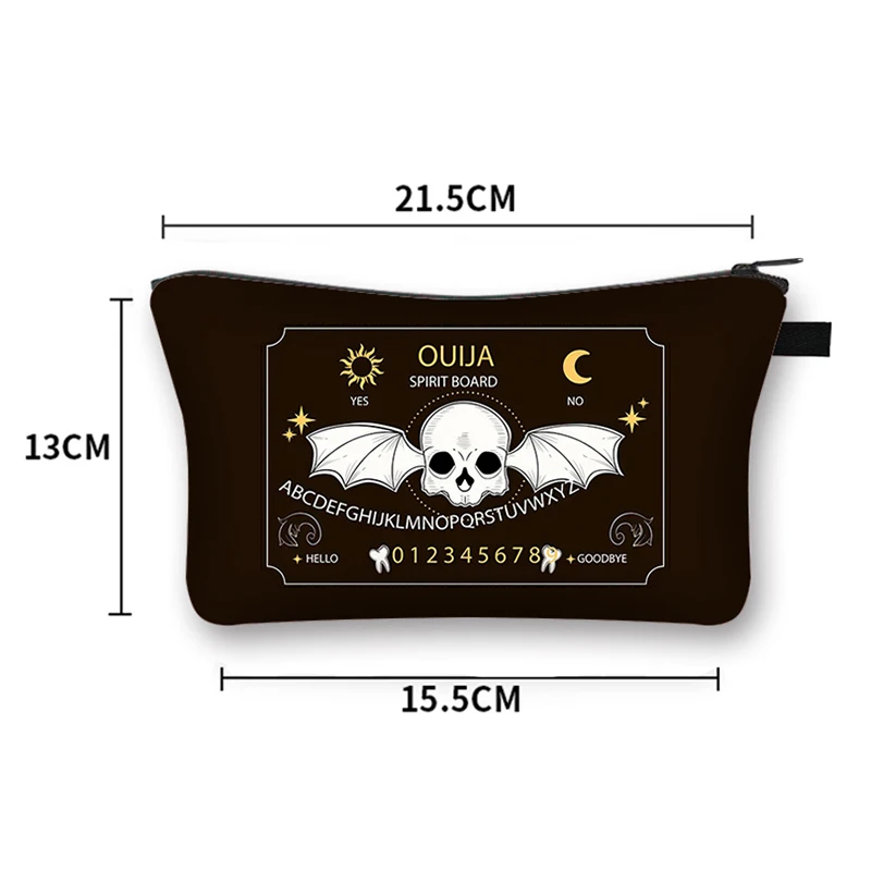 Hallween Ouija Boards Cosmetic Case Pumpkin Skull Ghost Makeup Storage Pouch Witch Crystal Ball Party Bag Black Cat Candy Bags