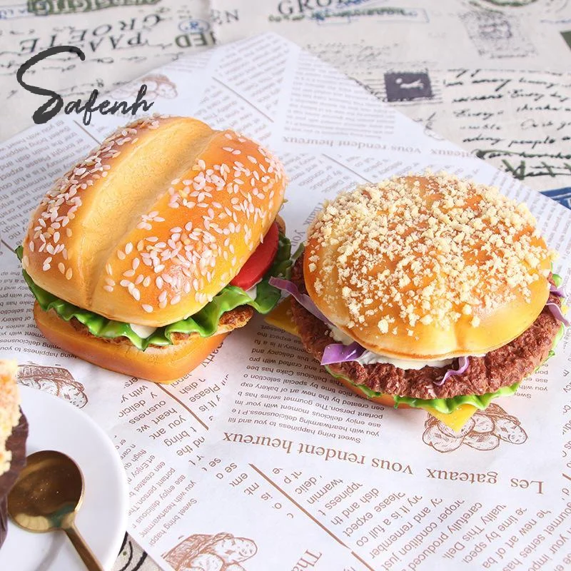 1PC Artificial Kitchen Hamburger Realistic Food Decoration Photography Food Simulation Cake Model Tea Table Decoration