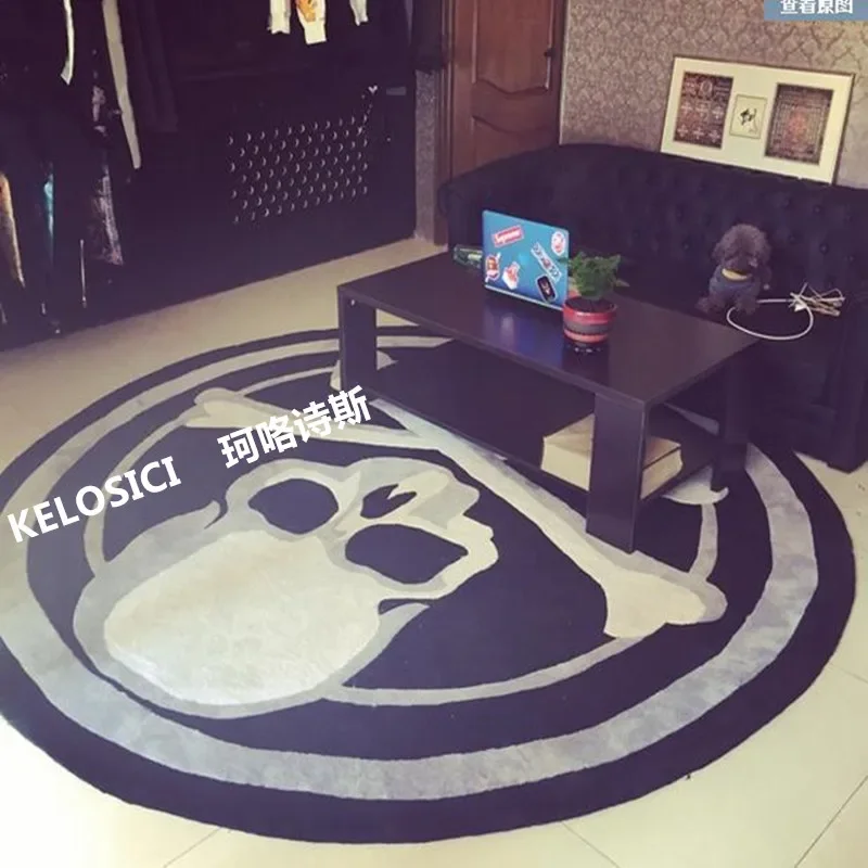 

Round Rug Carpets trend personality black/white living room sofa bed bedroom fashion custom Carpet Kids bedroom large Area Rugs