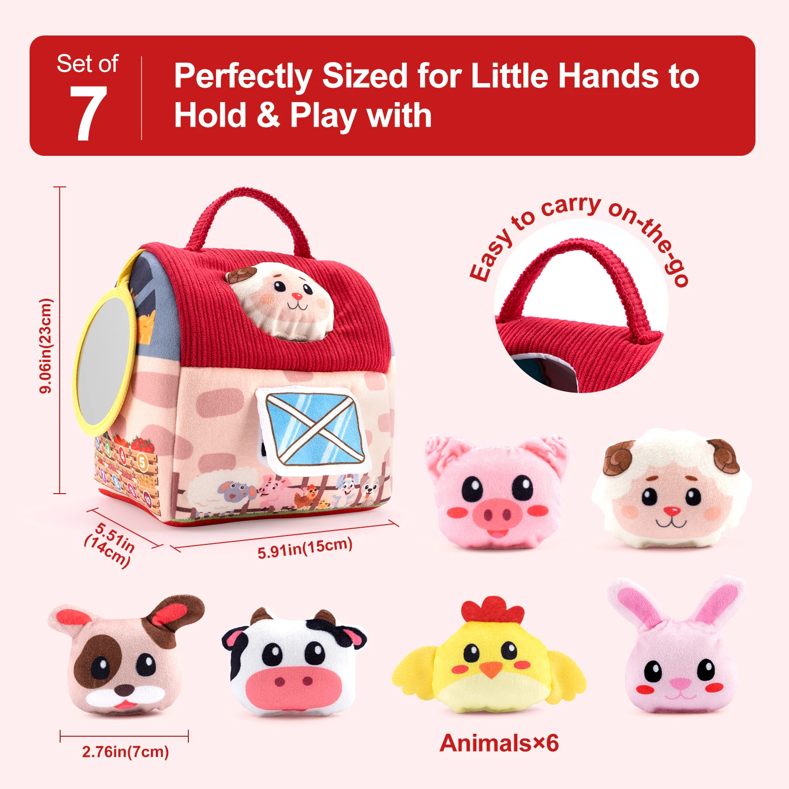 Baby Soft Plush Animals Farm with Sound Simulated Farm Animals House Set  Animals Cognition Hand-eye Coordination Training Toys