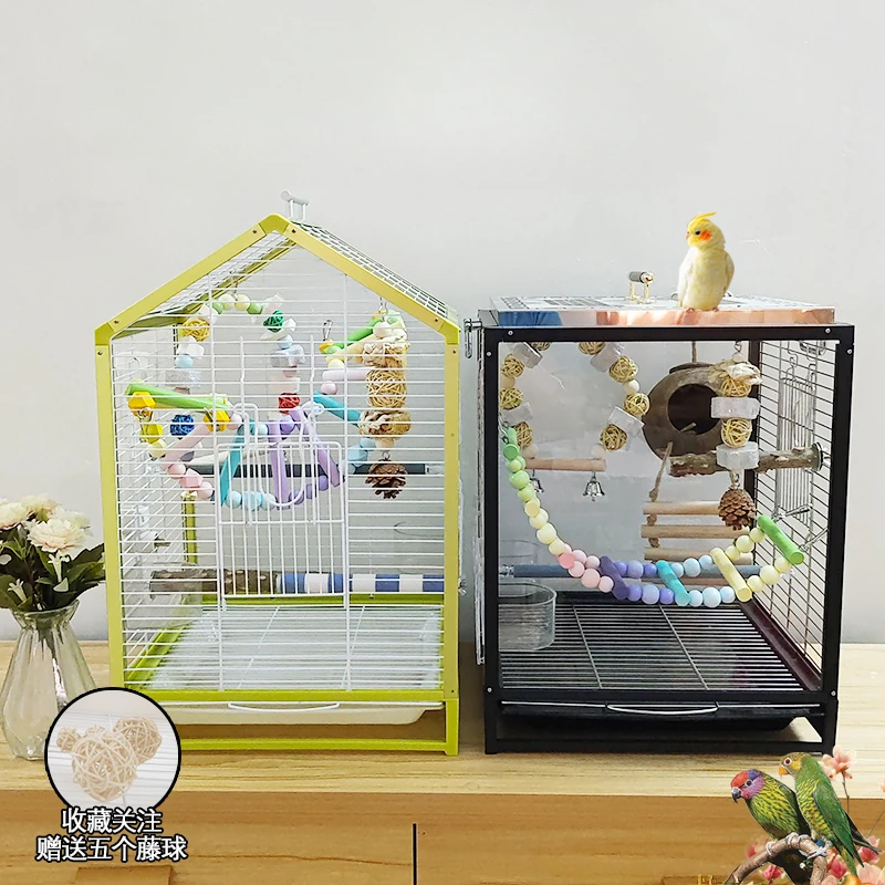 Special Breeding Bird Cages Outdoors Budgie Canary Stainless Steel Bird Cages Villa Luxury Acrylic Vogelhaus Pet Products WZ50BC