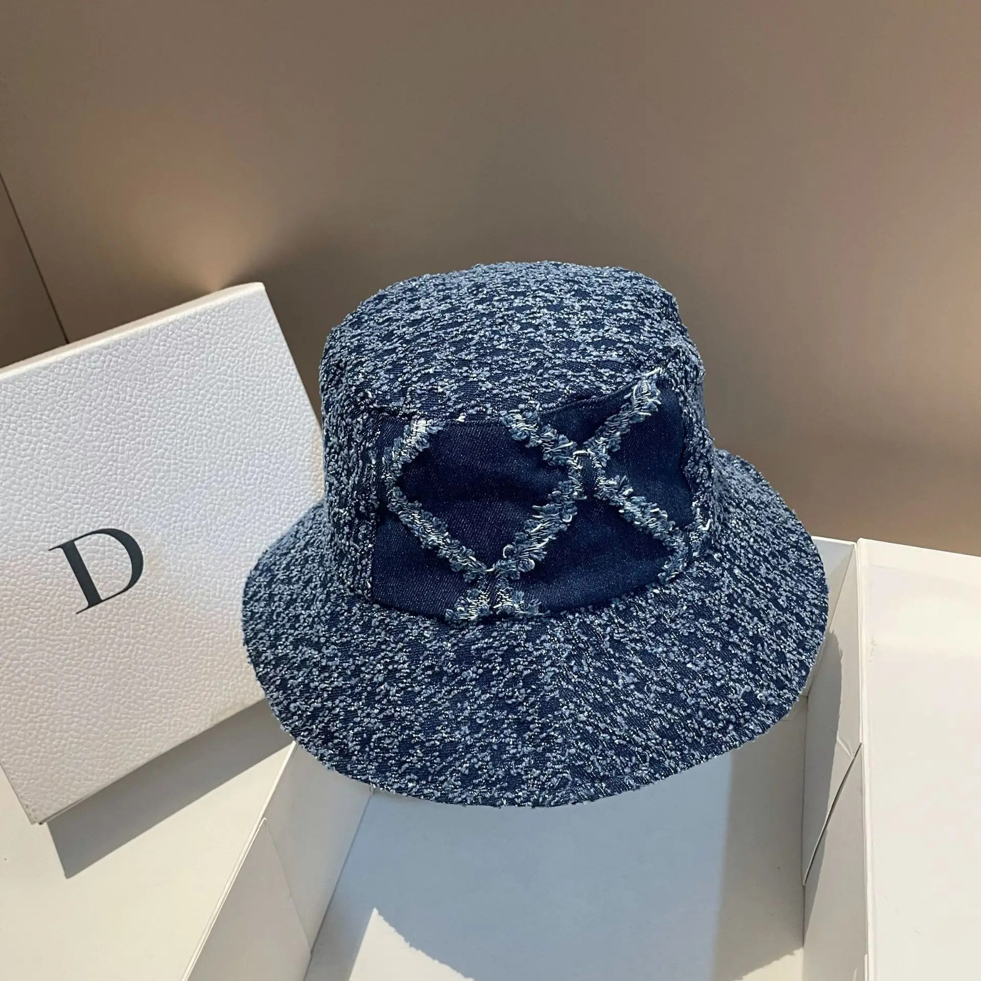 Deisgner Brand Tassel Washed Denim Bucket Hat Spring Summer Women Sunscreen Gorras Fisherman Hat Wide Brim Foldable Panama Cap