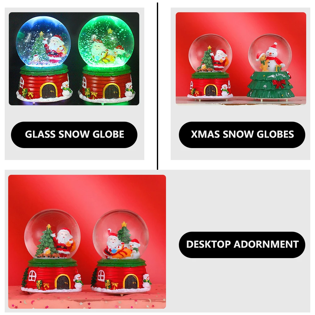 

Christmas Crystal Ball with Light Music Glass Snow Globe Decorative Ornament for Home Office Bar Holiday Festival Gift Idea