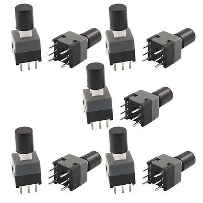 

Тактовый кнопочный переключатель с фиксацией 8,5x8,5x14 мм, 6-контактный DIP, сквозное отверстие с крышкой