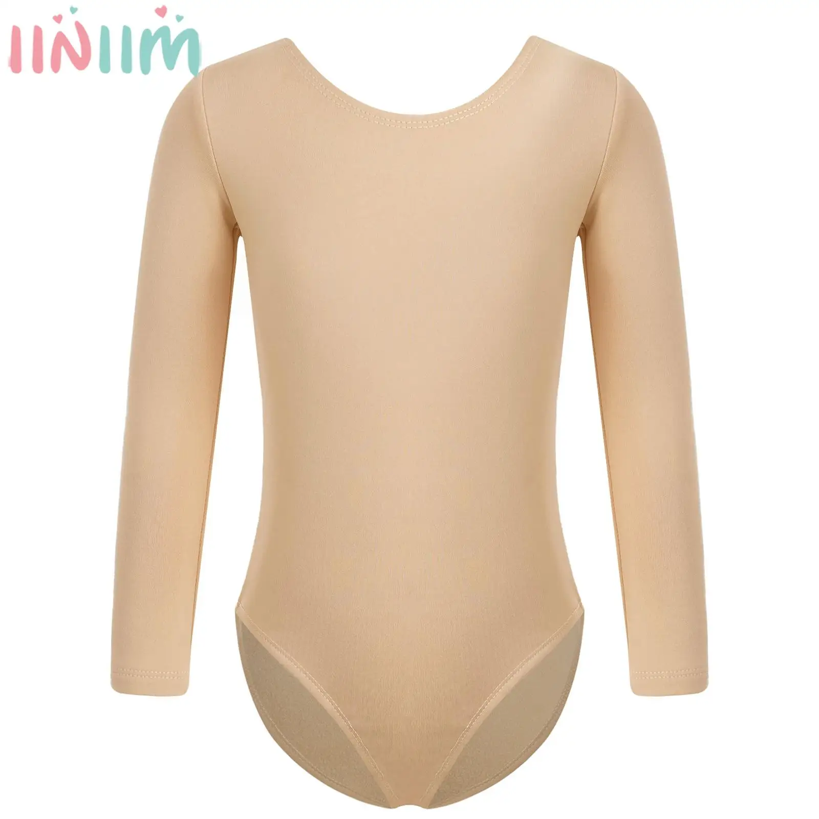 

Детский гимнастический трико для балета и танцев для девочек, однотонное боди с длинными рукавами и флисовой подкладкой для катания на коньках, танцевальная одежда для занятий йогой, разминка, танцевальная одежда