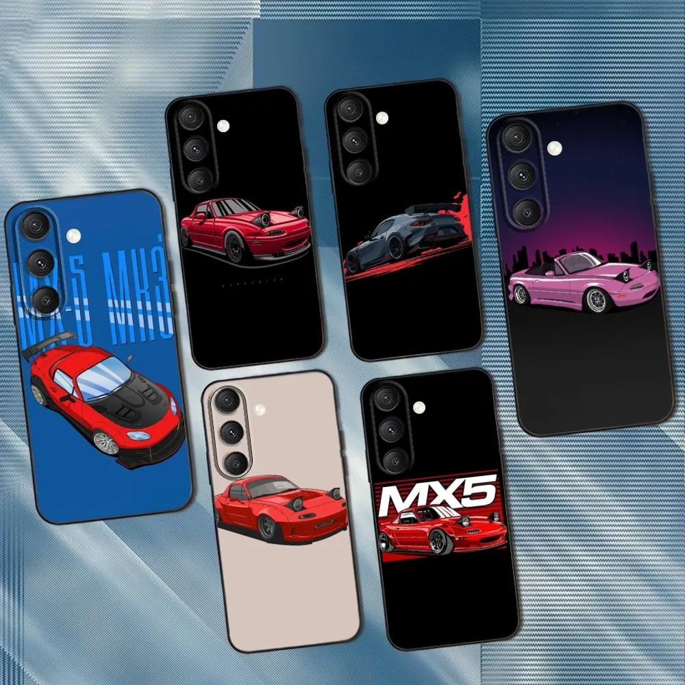 

M-Miata Car MX5 Phone Case For Samsung S25,S24,S23,S22,S21,S20,S10,Ultra,Plus,Lite,FE,Soft Silicone Black Cover