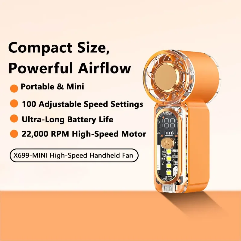 Lenovo Mini Handheld USB Fan High Speed Turbo Portable Pocket Fan Rechargeable Blower Powerful Air Cooling for Travel Outdoor image 5