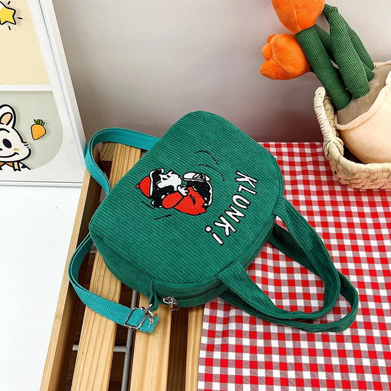 Snoopy Women Crossbody Bag Anime Large Capacity Shoulder Bag Women Corduroy Handbag Tote Bags Student Phone Bag Shopper Bags