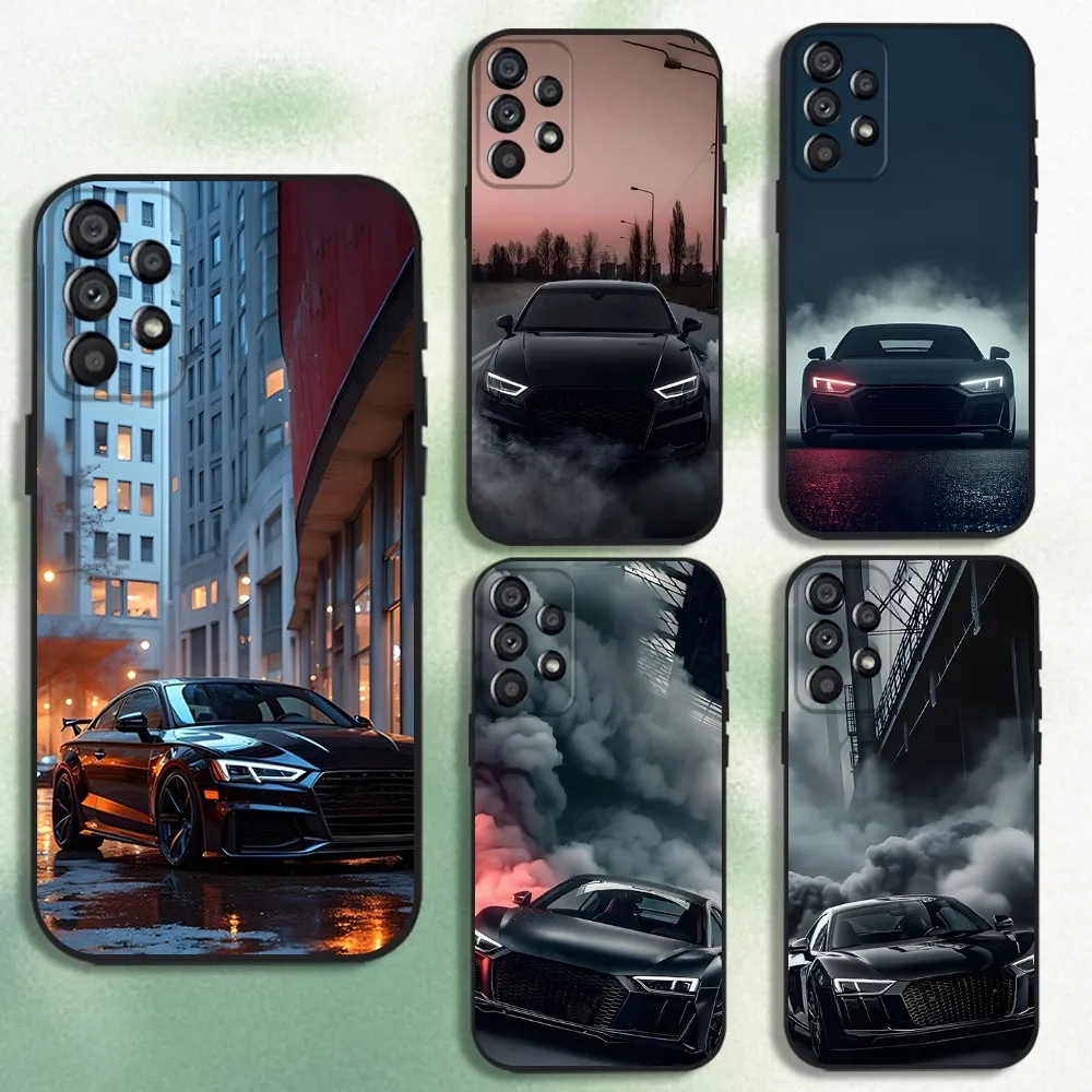 

A-Audies R-S car Phone Case For Samsung Galaxy A20,A21s,A22,A31,A32,A52,A53,A72,73,A80 Soft Black Cover