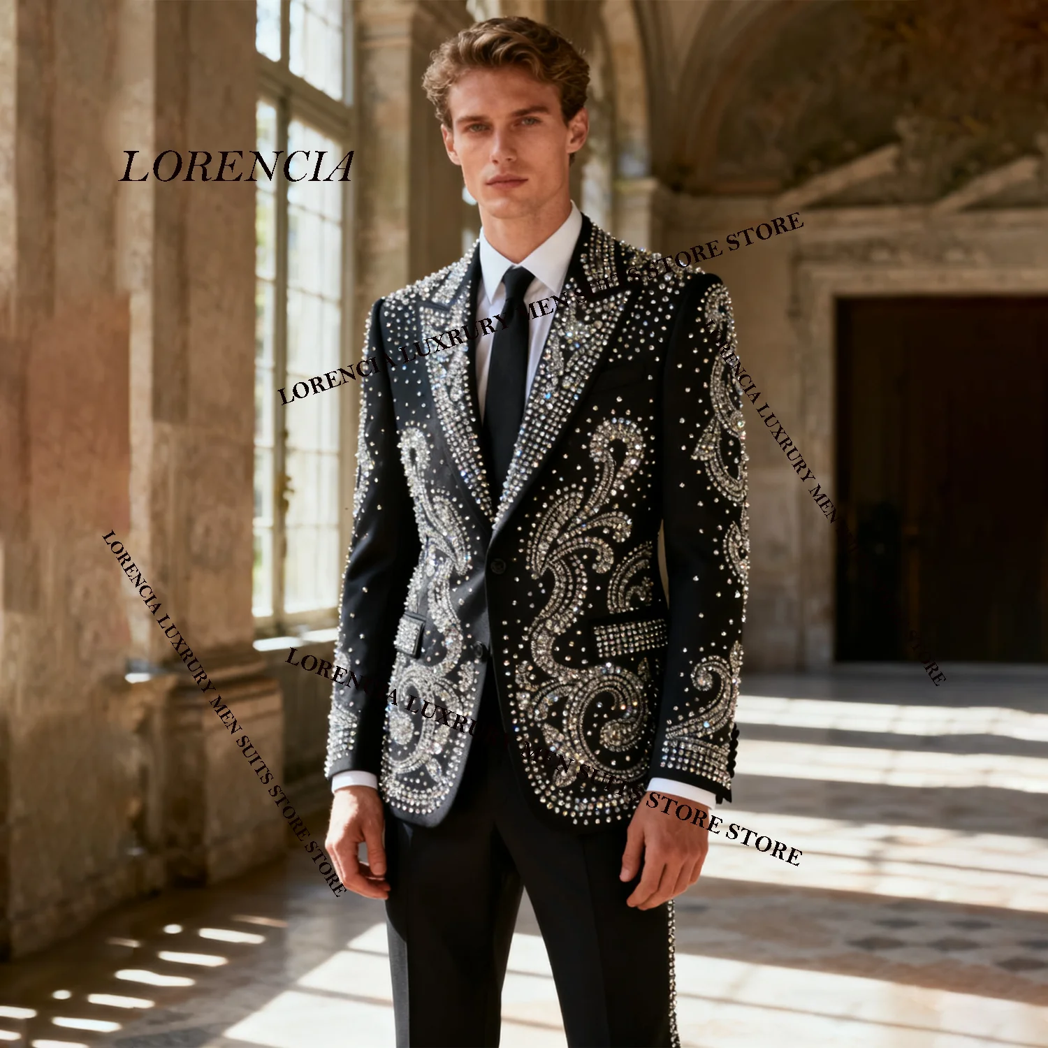 

Изысканный ромбовидный дизайн, блестящие мужские костюмы по индивидуальному заказу, модные свадебные смокинги, тонкие Ropa hombre, комплекты из 2 предметов, мужские пиджаки для жениха