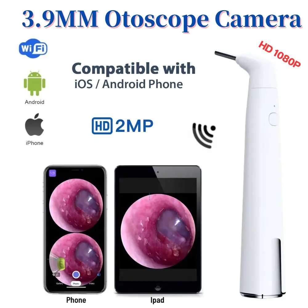 

3.9mm WIFI Visual Ear Scoop 1080P HD Camera Digital Endoscope Earwax Cleaner For Kids and Adults Work With Android iPhone