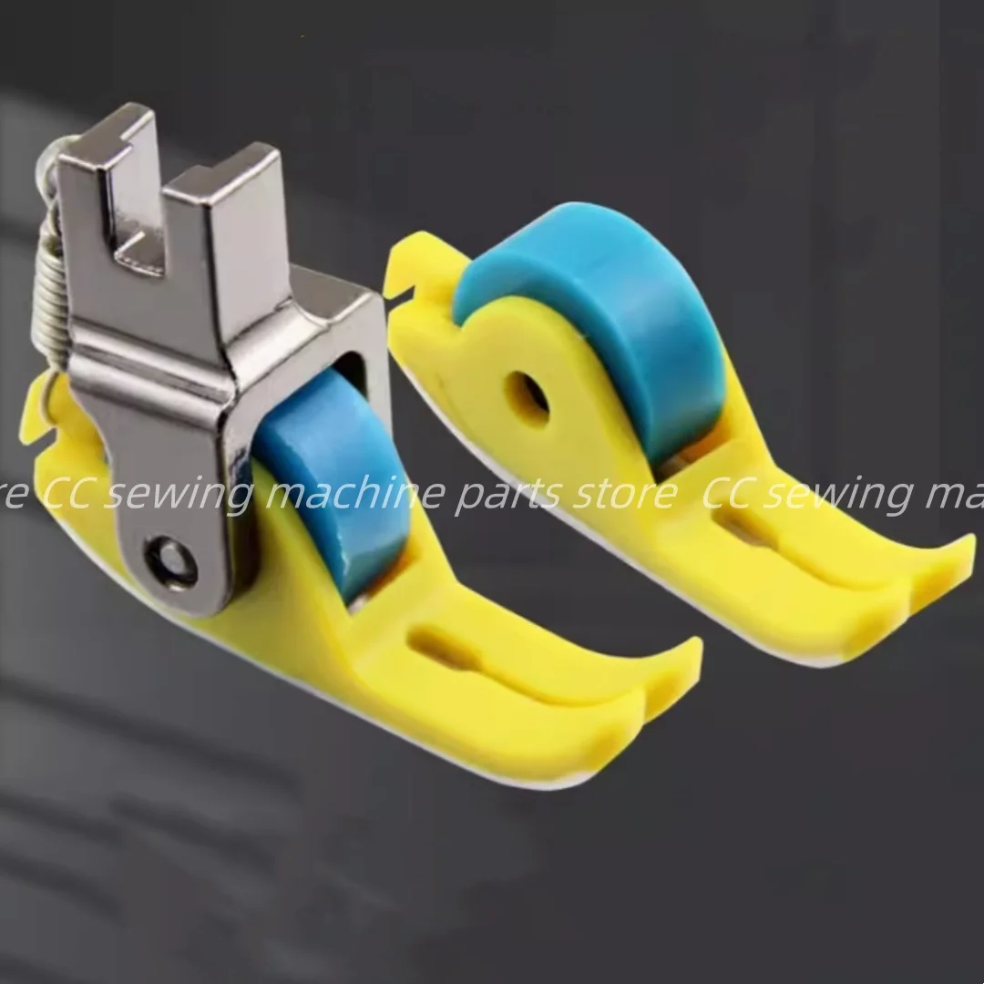 New Teflon wear-resistant plastic roller press foot for flat car narrow thickness general sewing machine wheel press foot