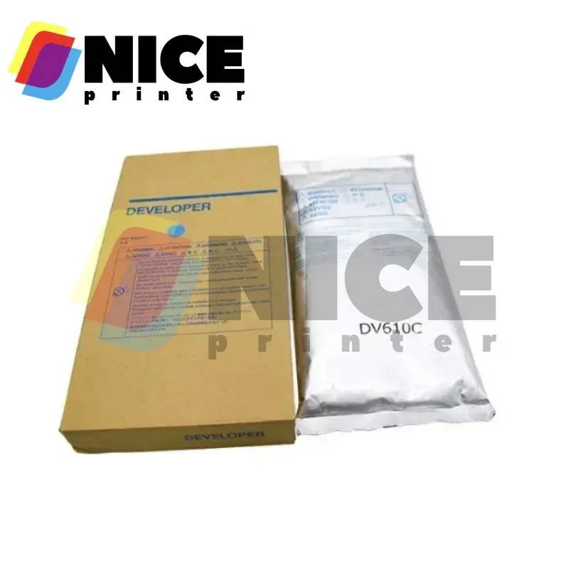 1 unidad de revelador DV610 para Konica Minolta Bizhub C5501 C6501 C6500 C6000 C7000, 1100g/bolsa, polvo de hierro CMYK DV-610 DV 610