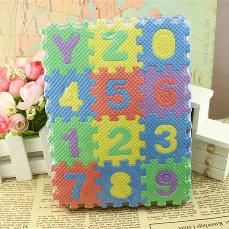 36pcs Kids Foam Play Mat Set Alphabet and Numbers Floor Puzzle Colorful EVA Tiles for Girls Boys Soft Reusable Easy to Clean