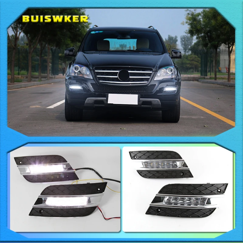 For Mercedes Benz W164 ML-Class LED Daytime Running Lights White 2009-2011 Waterproof External Led Fog Bar Lamp White bosclear