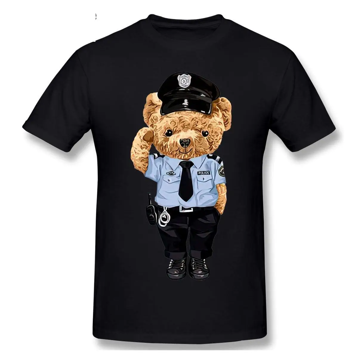 Cartoon Police Teddy Bear T shirt Harajuku T-shirt Graphics Tshirt Brands Tee Top