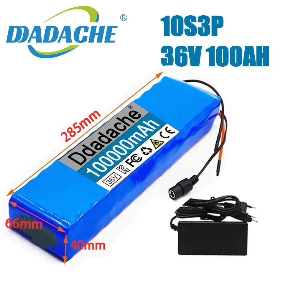 

Original 36V100AH 18650 Rechargeable Lithium Battery Pack 10S3P Power Modified Bicycle Scooter Electric Vehicle with BMS+charger