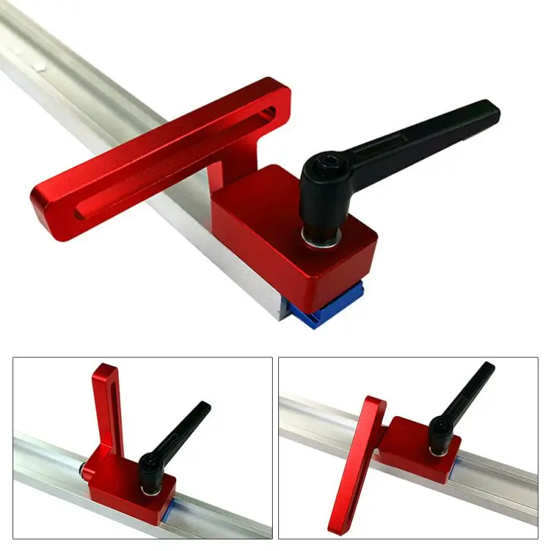 

Woodworking Tools Chute Aluminium Alloy T-tracks 800mm T Slot w/ Scale and Standard Miter Track Stop for Workbench Router Table