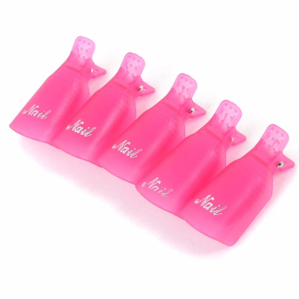 プロフェッショナル 10 個マニキュアキャップクリッププラスチックネイルアートソークオフキャップクリップ UV ジェルポリッシュリムーバーネイルラップツール