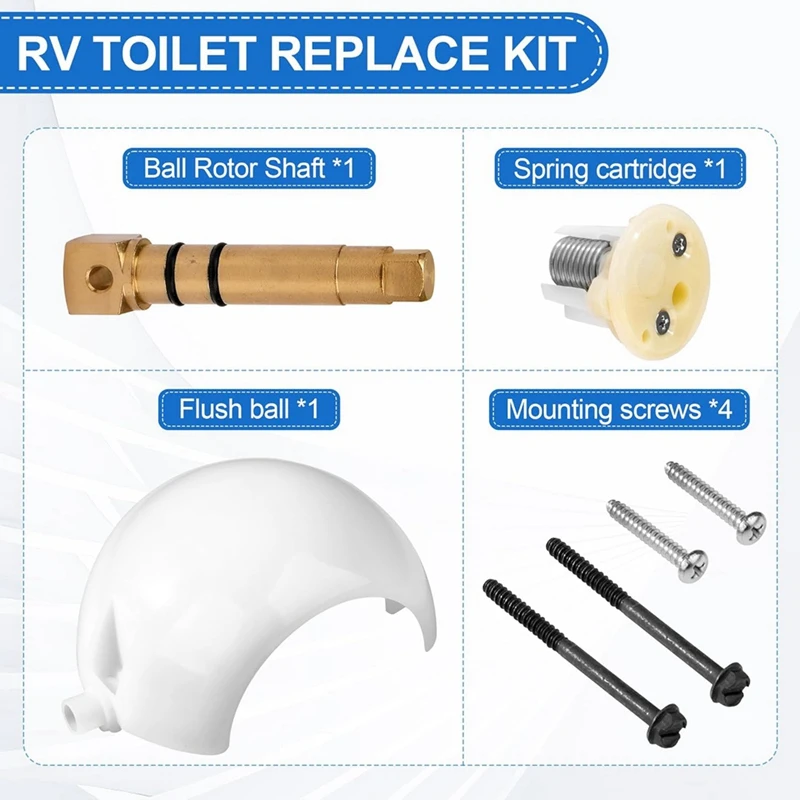 385318162 RV Toilet Flush Pedal Ball & Shaft Kit For Dometic Sealand Vacuum Toilets, L For Camper Trailer& Boat Toilets