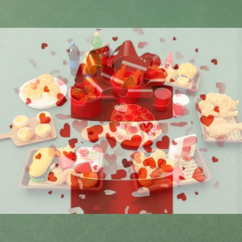 【BS】6pcs/10pcs/set Miniature Dollhouse Hamburger Coke Cup Fast Food For Doll House Play Kitchen Ice Cream Accessories Toy