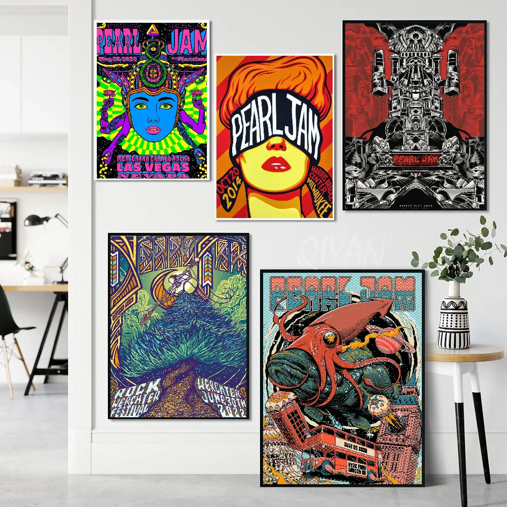 Hot P-Pearl Jam Band Music Album Poster Poster Stickers Art Wall Murals Decor Game Room Decor Gifts HD Painting