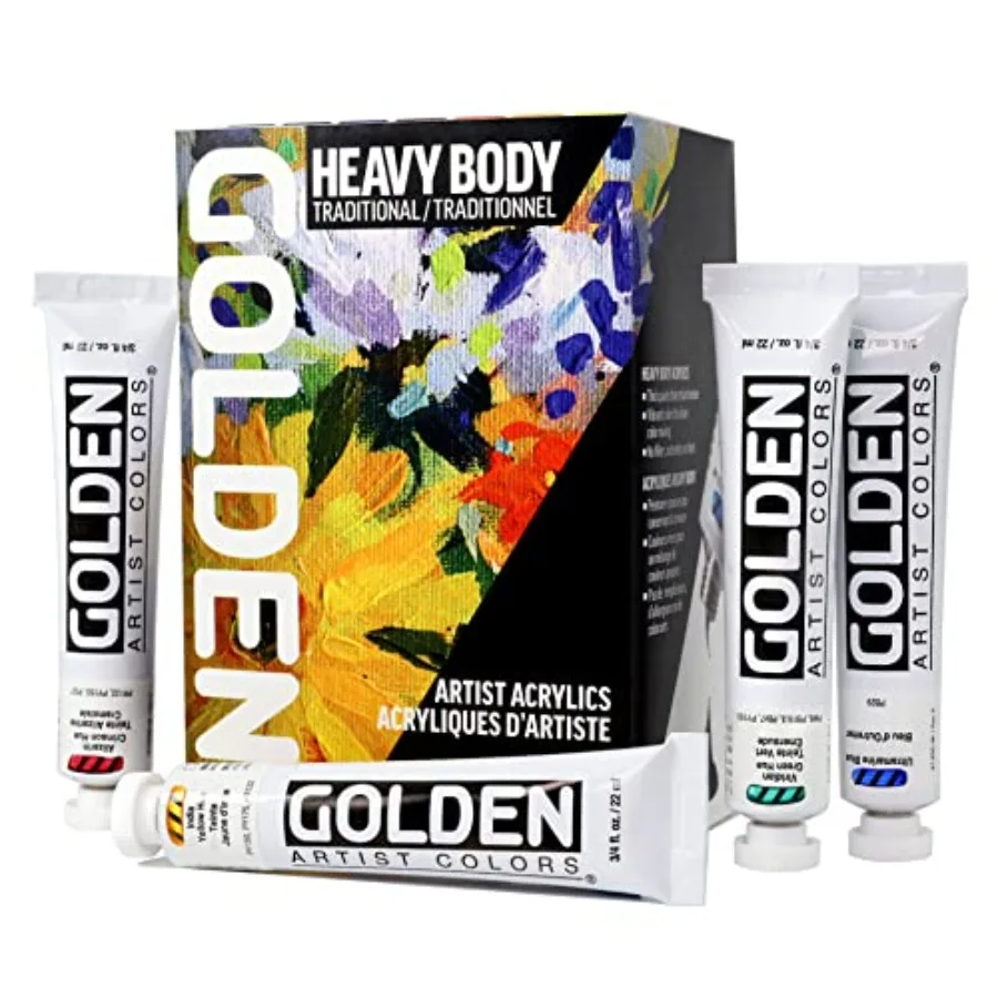 Heavy Body Acrylics by Traditional Set 7 Color Professional Acrylic Paint