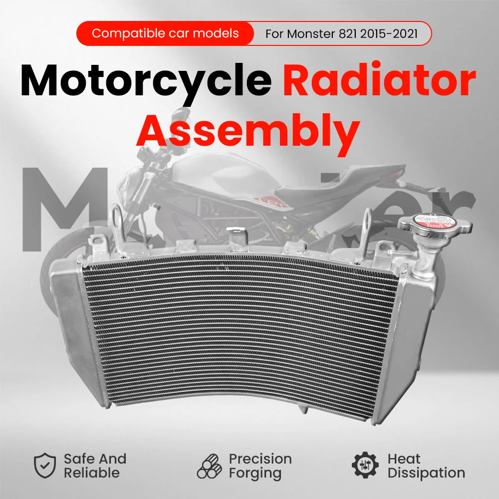 

Motorcycle Aluminium Radiator Oil Cooler Coolant Cooling Water Tank For DUCATI Monster 821 1200 2015-2021 SuperSport S 936 939