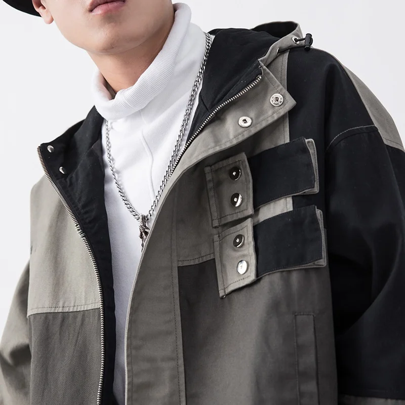 

Men's Autumn Jaet Hooded Coat M Outerwear Casual Loose Fit ort Sve V-Ne Knitwear Other Material Otherklqita