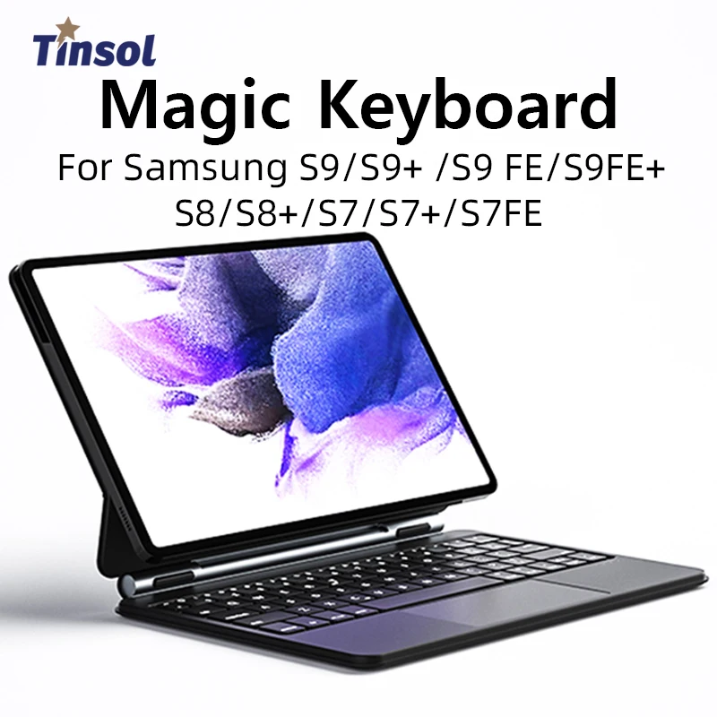 

Backlight Magic Keyboard for Samsung Galaxy Tab S7 Plus S9 S8 S7 FE 12.4 inch 11 android Tablet Smart Cover Korean Portuguese