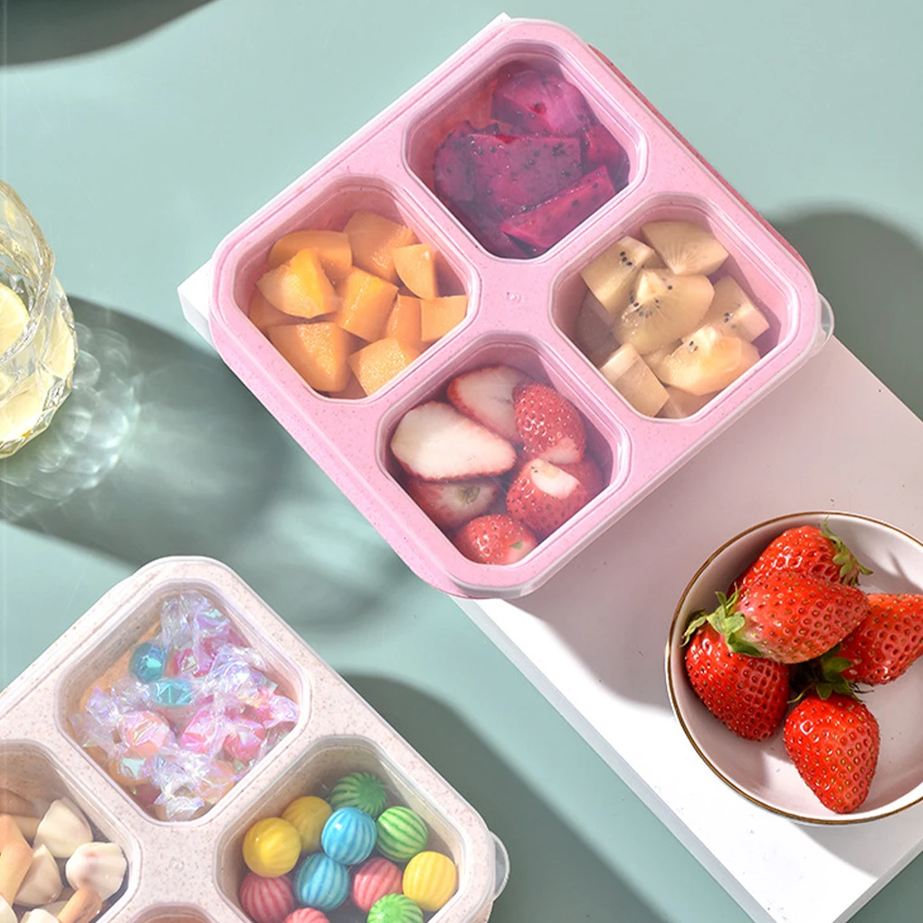 Lunch Box Dust-proof Nut Platter For Fresh Snacks On Go And Placement Is More Stable. Grid Does Not Pink