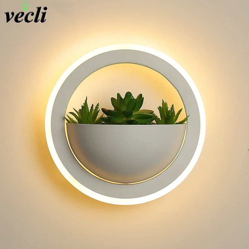 

Modern LED Wall Light with Plant Nordic Creative Wall Lamp Living room aisle Bedroom Sconce lamp Indoor Decoration LED Fixtures