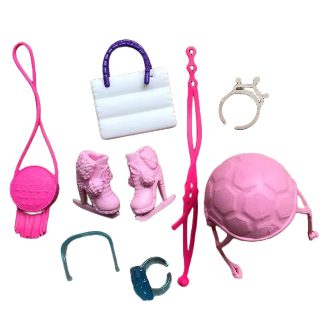 Monstering High Doll Accessories Decors Bags Hats Shoes Necklace Glasses Headbands Kids Playing House Doll Decors Girl DIY Toys