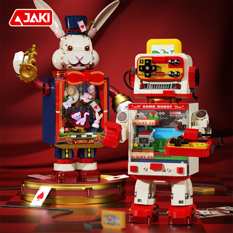 

JAKI children's building block toy gift Mr. Rabbit video game master mechanical model assembly toy DIY birthday toy gift