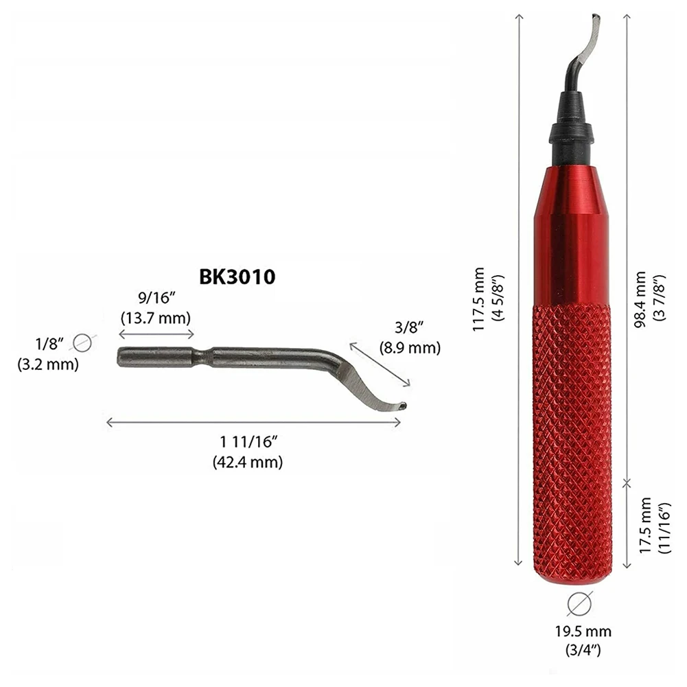 

RB3000 Deburring Tool With 10PCS Bk3010 HSS Blades Storage Handle Design Red For Wood Metal Carving Sharping Tools