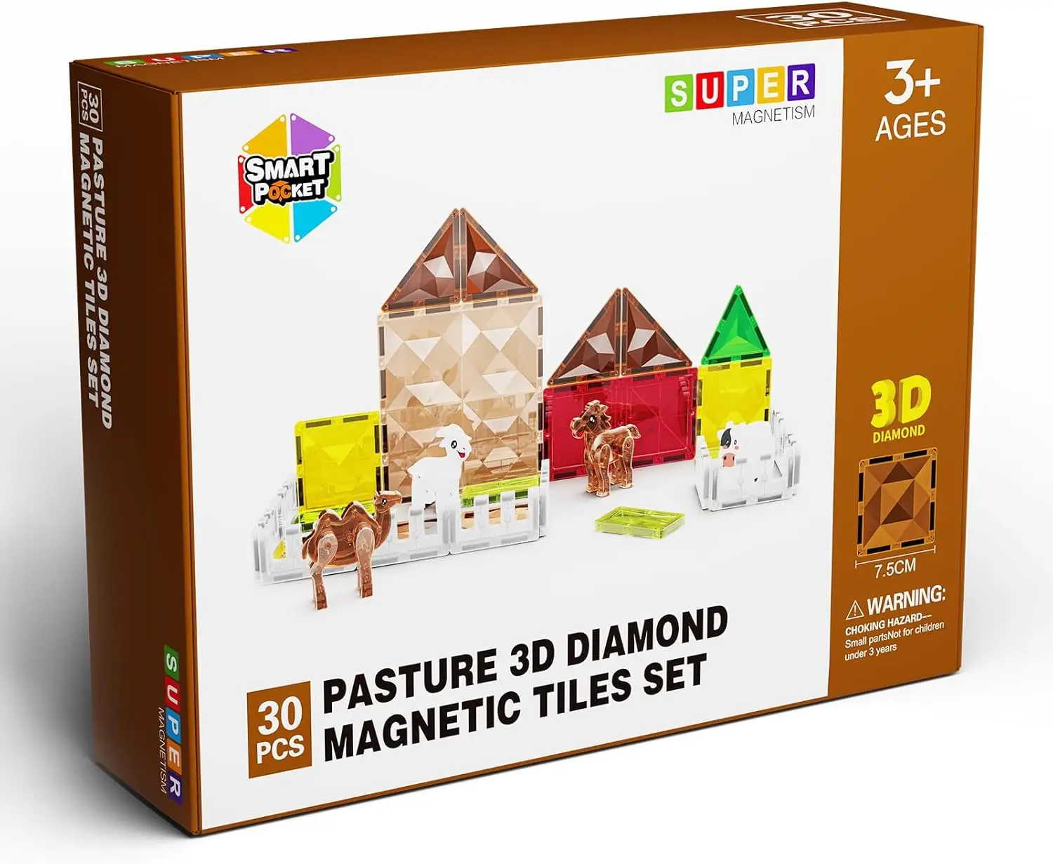 

Magnetic Tiles for Kids Ages 4-8, Farm Magnet Tile Set with Animals for Toddlers Ages 3+ Boys Girls, Magnets Building Blocks Toy
