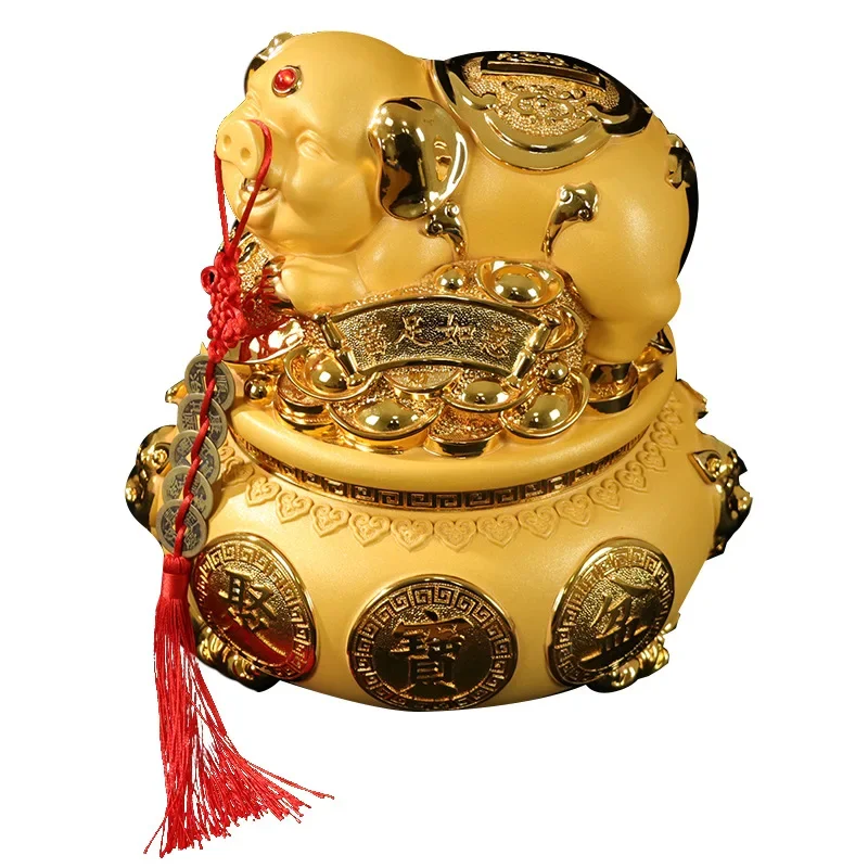 

Креативная Золотая искусственная копилка, украшение гостиной, винный шкаф, аксессуары для украшения дома, подарок для открытия магазина