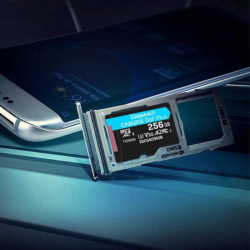 قماش كينغستون اذهب! بطاقة ذاكرة بلس مايكرو SD 64 جيجابايت 128 جيجابايت 256 جيجابايت 512 جيجابايت 1 تيرا بايت A2 V30 4K بطاقة ذاكرة بحد أقصى 200 ميجابايت/ثانية قراءة 160 ميجابايت/ثانية قم ببراءة فلاش TF