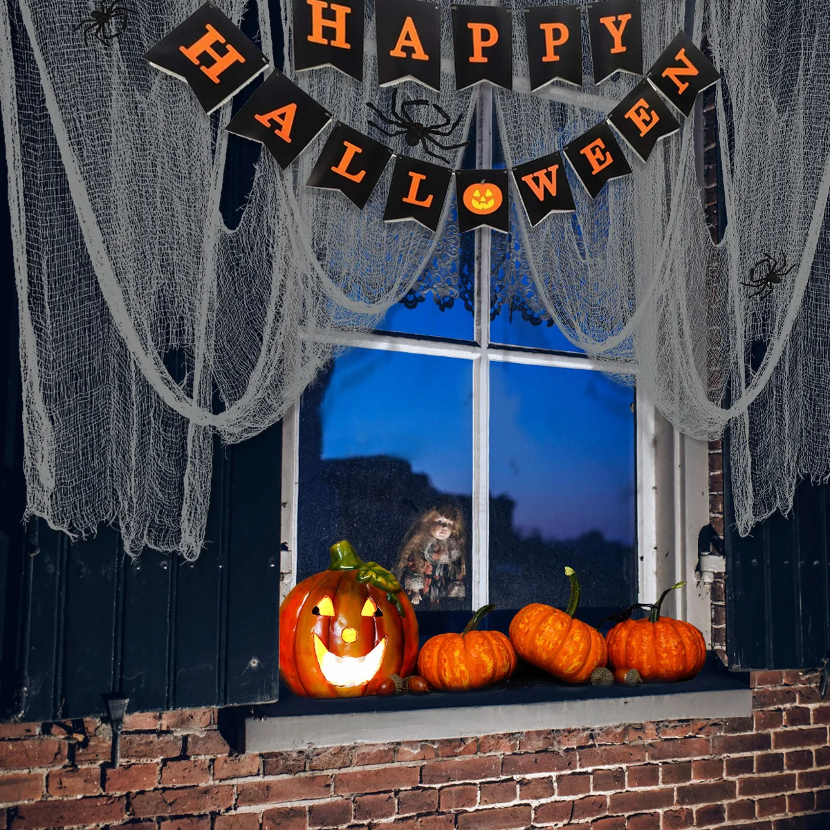 

Decorative Gauze Halloween Party Decorations Scary Items Creepy Cloth LED Spooky Black Light Grey Fabric Miss