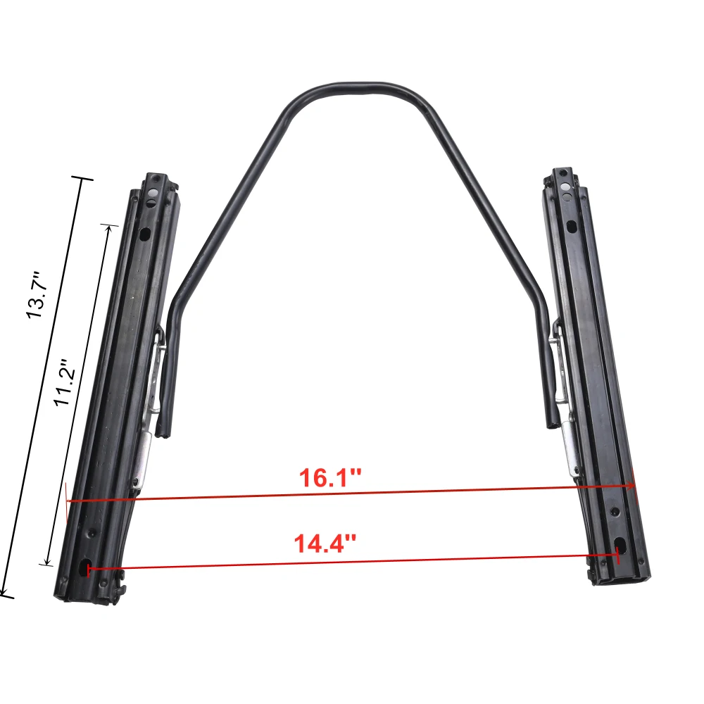 2pc Black and Red Racing Seats Made of PVC Leather Material Equipped with Dual-Slider Adjustment System Providing Stable Support