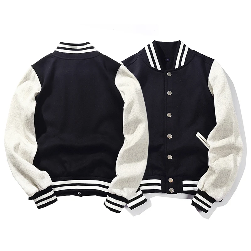 Veste de baseball personnalisée pour hommes et femmes, uniforme de baseball imprimé, noir et blanc, vestes de combat, streetwear sportif, votre logo, photo, nom de marque