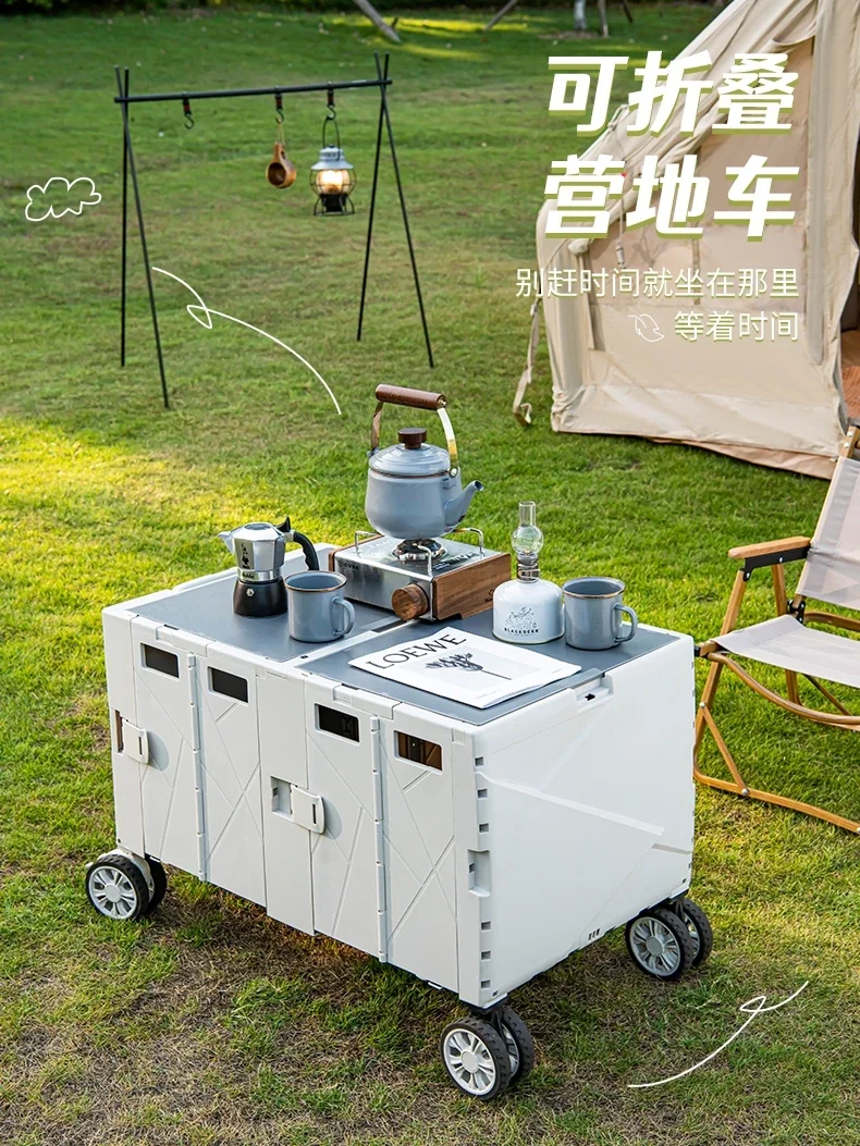 

Camping cart outdoor foldable picnic camp cart trolley hand trailer camping trolley grocery shopping home stall