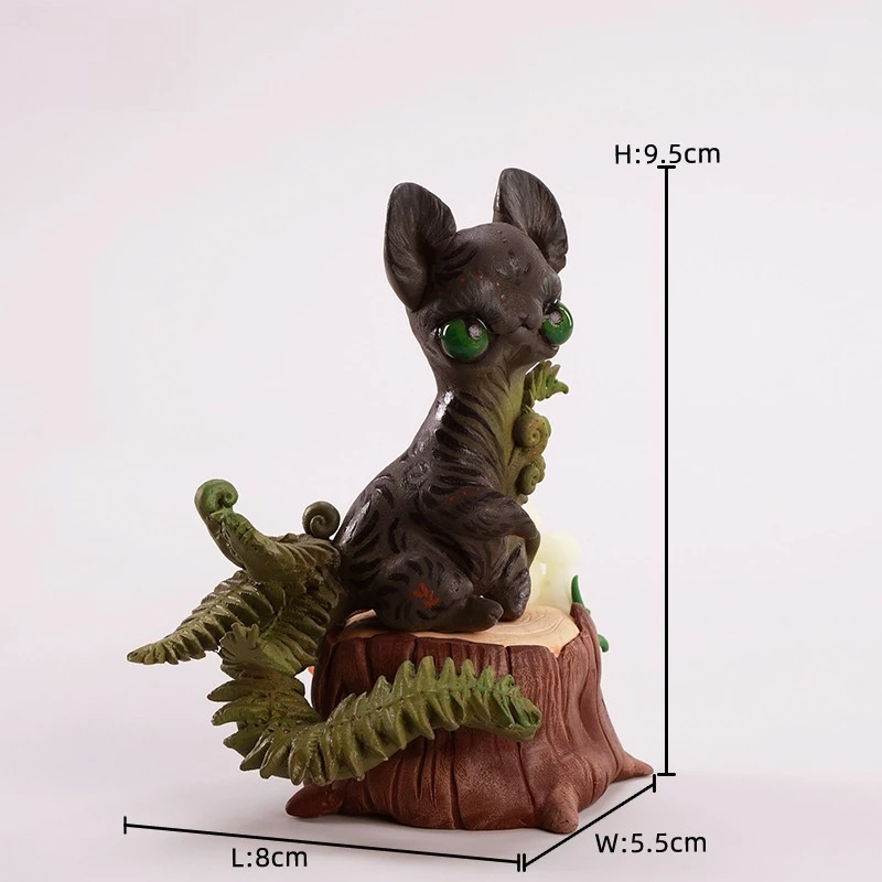 Przedsprzedaż Model Zwierzęcia: Uroczy Kot Leśny z Żywicy w Skali 1/6, Ręcznie Robiony, Idealny na Prezent lub Ozdoba na Biurko, Pasuje do Figur Akcji 12-calowych