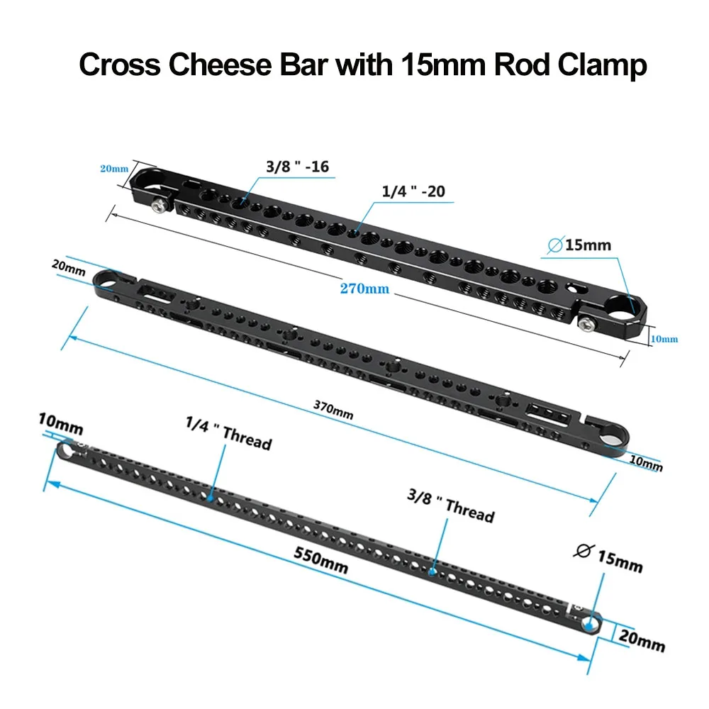 Image of CAMVATE Aluminium-Käsestange 270/370/550 cm lang mit 15-mm-Stangenadapter für Kamera- und Monitor-Cage-Rigs